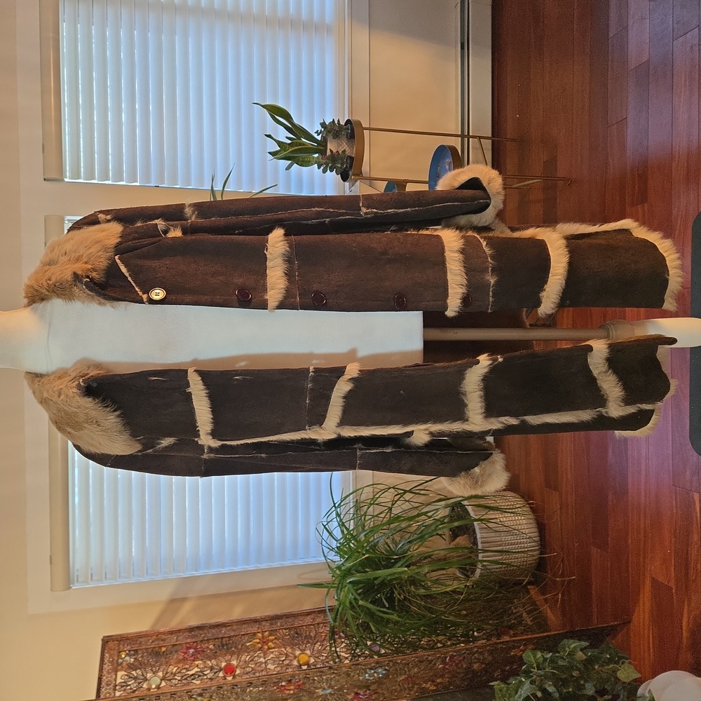 Vtg Guess Shearling Patchwork Chocolate Brown Sue… - image 7